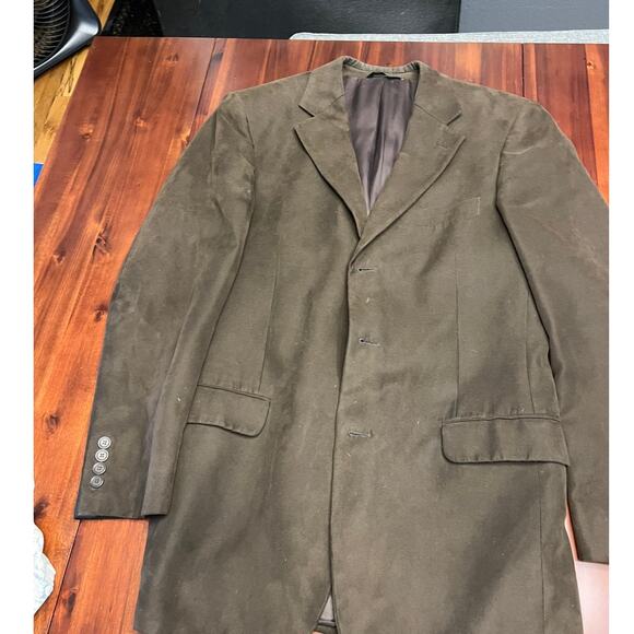 Andrew Fezza Men’s Brown Suede Three Button Blazer - Picture 1 of 2
